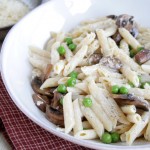 Mushroom & Baby Pea Penne with Parmesan Truffle Sauce 