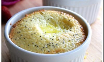 Super Lemon Pie Poppy Seed Popovers with Fresh Strawberries
