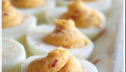 Pickled Onion & Sriracha Deviled Eggs–Inspired by The River and Rail