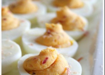 Pickled Onion & Sriracha Deviled Eggs–Inspired by The River and Rail