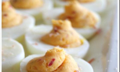 Pickled Onion & Sriracha Deviled Eggs–Inspired by The River and Rail