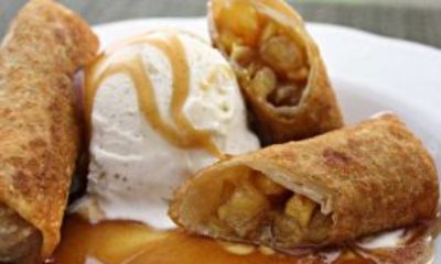 Caramel Apple Eggrolls with Caramel Apple Sauce