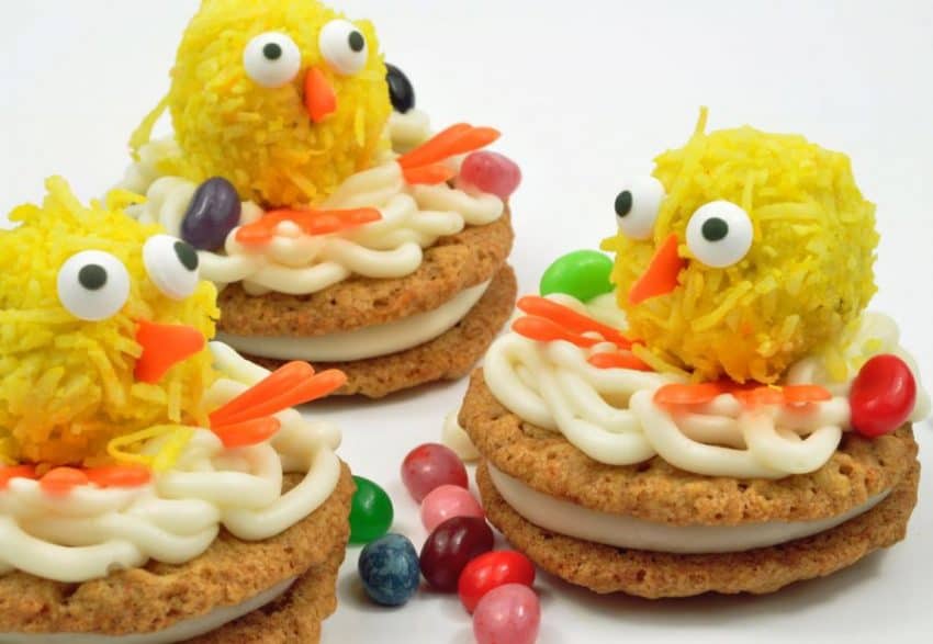 Easter Chick Nest Carrot Cake Cookies