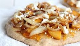 Mini Caramelized Peach & Onion Flatbreads