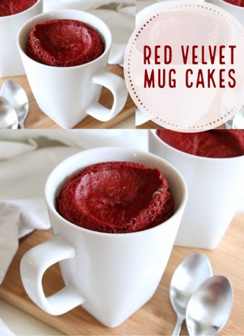red velvet mug cakes