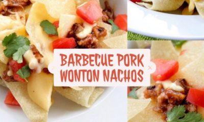 barbeque pork wonton nachos