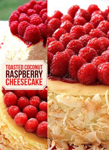 toasted coconut raspberry cheesecake