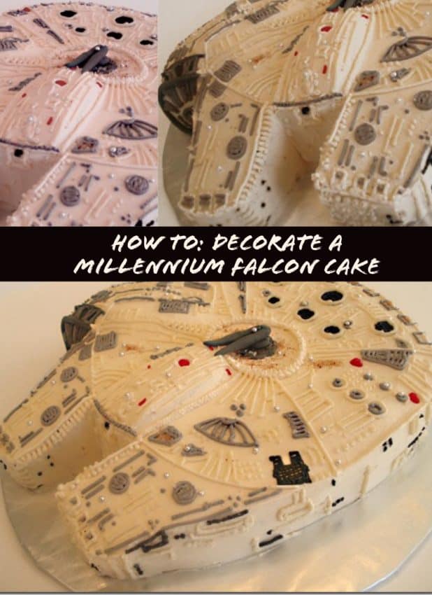 how to decorate a millennium falcon cake