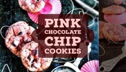 pink chocolate chip cookies