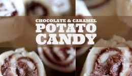 pinwheel candy with chocolate and caramel