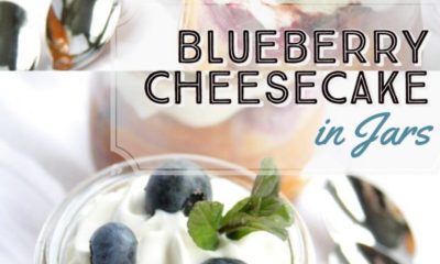 blueberry cheesecake in jars