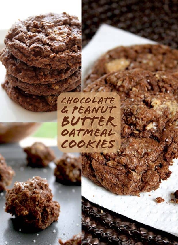 chocolate peanut butter oatmeal cookies