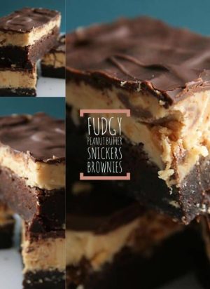 fudgy peanut butter snickers brownies